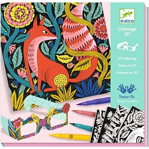 Набор для творчества – раскраски Прятки с фломастерами и 3D-очками (Djeco, 08652/19)